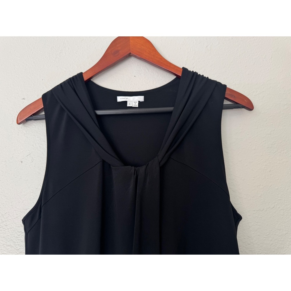 Vince Black Sleeveless Shift Dress Women's‎ Minimalist Size Large - Picture 2 of 5